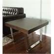 Pangea Home Sienna Modern Wood Veneer & Polished Steel Side Table in Espresso