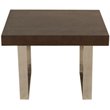 Pangea Home Sienna Modern Wood Veneer & Polished Steel Side Table in Espresso