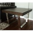 Pangea Home Sienna Modern Wood Veneer & Polished Steel Side Table in Espresso