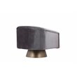 Pangea Home Audrina Swivel Velvet & Metal Lounge Chair in Brass & Gray