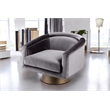 Pangea Home Audrina Swivel Velvet & Metal Lounge Chair in Brass & Gray