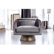 Pangea Home Audrina Swivel Velvet & Metal Lounge Chair in Brass & Gray