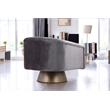 Pangea Home Audrina Swivel Velvet & Metal Lounge Chair in Brass & Gray