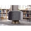 Pangea Home Audrina Swivel Velvet & Metal Lounge Chair in Brass & Gray