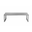 Pangea Home Clark Modern Brushed Steel Metal Coffee Table in Silver