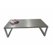 Pangea Home Clark Modern Brushed Steel Metal Coffee Table in Silver