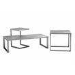 Pangea Home Clark Modern Brushed Steel Metal Coffee Table in Silver