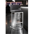 Pangea Home Velvet Bar Stool Chair in Gray - Square Seat & Footrest & Backrest