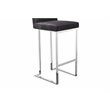 Pangea Home Velvet Bar Stool Chair in Gray - Square Seat & Footrest & Backrest