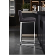 Pangea Home Velvet Bar Stool Chair in Gray - Square Seat & Footrest & Backrest