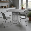 Pangea Home Florence Modern Metal & Tempered Glass Dining Table in Clear/Chrome