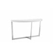 Pangea Home Oyster Modern Gloss Lacquer & Steel Metal Console Table in White
