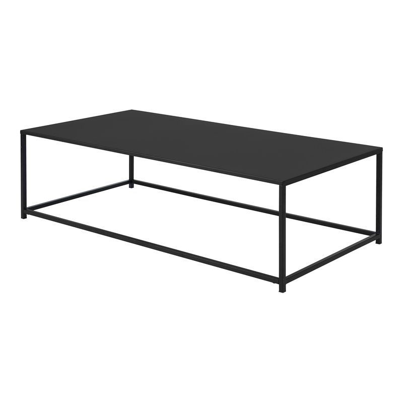 Pangea Home Miley Rectangular Modern Metal Coffee Table in Black