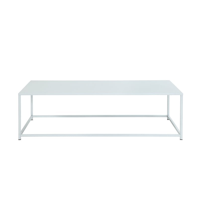 Pangea Home Miley Rectangular Modern Metal Coffee Table in White