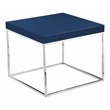 Pangea Home Fred Gloss Lacquer & High Polished Steel Metal Side Table in Navy