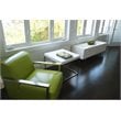 Pangea Home Fred Gloss Lacquer & High Polished Steel Metal Side Table in White