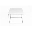 Pangea Home Fred Gloss Lacquer & High Polished Steel Metal Side Table in White