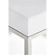 Pangea Home Fred Gloss Lacquer & High Polished Steel Metal Side Table in White