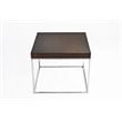 Pangea Home Fred Modern Wood Veneer & High Polished Steel Side Table in Espresso
