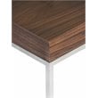 Pangea Home Fred Modern Wood Veneer & High Polished Steel Side Table in Walnut