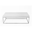 Pangea Home Fred Gloss Lacquer & High Polished Steel Metal Coffee Table in White