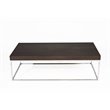 Pangea Home Fred Modern Wood Veneer & Polished Steel Coffee Table in Espresso