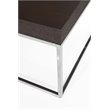 Pangea Home Fred Modern Wood Veneer & Polished Steel Coffee Table in Espresso