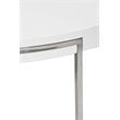 Pangea Home Riso Gloss Lacquer & High Polished Steel Metal Coffee Table in White