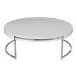 Pangea Home Riso Gloss Lacquer & High Polished Steel Metal Coffee Table in White
