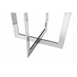 Pangea Home Oyster Modern Wood Veneer & Polished Steel Side Table in Espresso