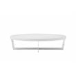Pangea Home Oyster Gloss Lacquer & Polished Steel Metal Coffee Table in White