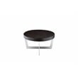 Pangea Home Oyster Modern Wood Veneer & Polished Steel Coffee Table in Espresso