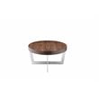 Pangea Home Oyster Modern Wood Veneer & Polished Steel Coffee Table in Walnut