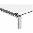 Pangea Home Helen Modern Polished Steel Metal & Tempered Glass Desk in Silver