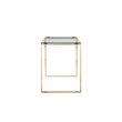 Pangea Home Helen Modern High Polished Steel Metal & Tempered Glass Desk in Gold