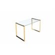 Pangea Home Helen Modern High Polished Steel Metal & Tempered Glass Desk in Gold