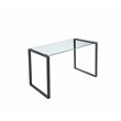 Pangea Home Helen Modern Tempered Glass & Metal Desk in Black
