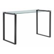 Pangea Home Helen Modern Tempered Glass & Metal Desk in Black