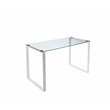 Pangea Home Helen Modern Tempered Glass & Metal Desk in White