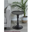 Pangea Home Bishop Circle Top Modern Steel Metal Side Table in Black
