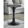 Pangea Home Bishop Circle Top Modern Steel Metal Side Table in Black