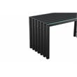 Pangea Home Vlad Modern Metal & Tempered Glass Desk in Black