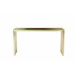 Pangea Home Lux Modern Brushed Steel Metal and Glass Console Table in Gold