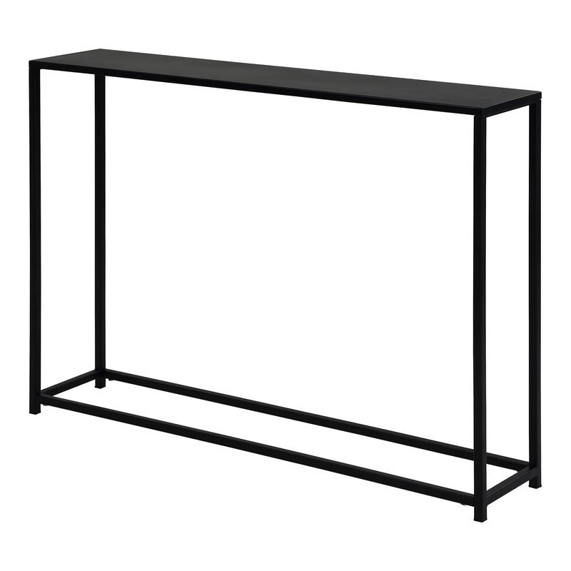 Pangea Home Miley 38" Rectangular Modern Metal Console Table in Black