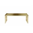 Pangea Home Lux Rectangle Modern Metal/Glass Coffee Table in Gold