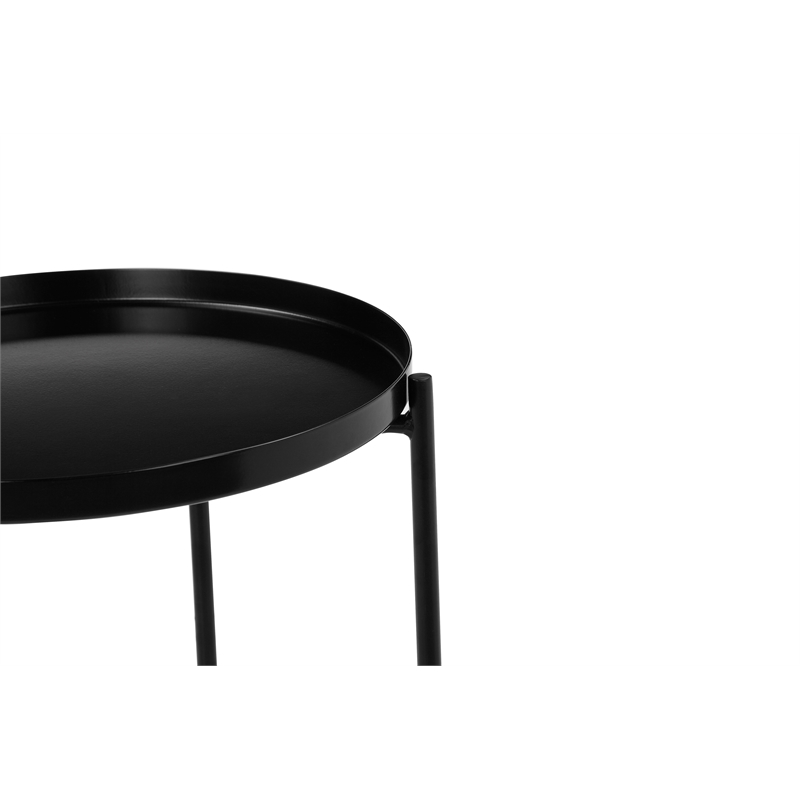 Pangea Home Rhonda Removable Top Modern Metal Side Table in Black