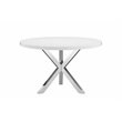 Pangea Home Remi Gloss Lacquer & High Polished Steel Metal Dining Table in White