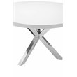 Pangea Home Remi Gloss Lacquer & High Polished Steel Metal Dining Table in White