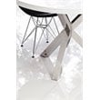 Pangea Home Remi Gloss Lacquer & High Polished Steel Metal Dining Table in White
