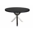 Pangea Home Remi Modern Wood Veneer & High Polished Steel Dining Table in Black